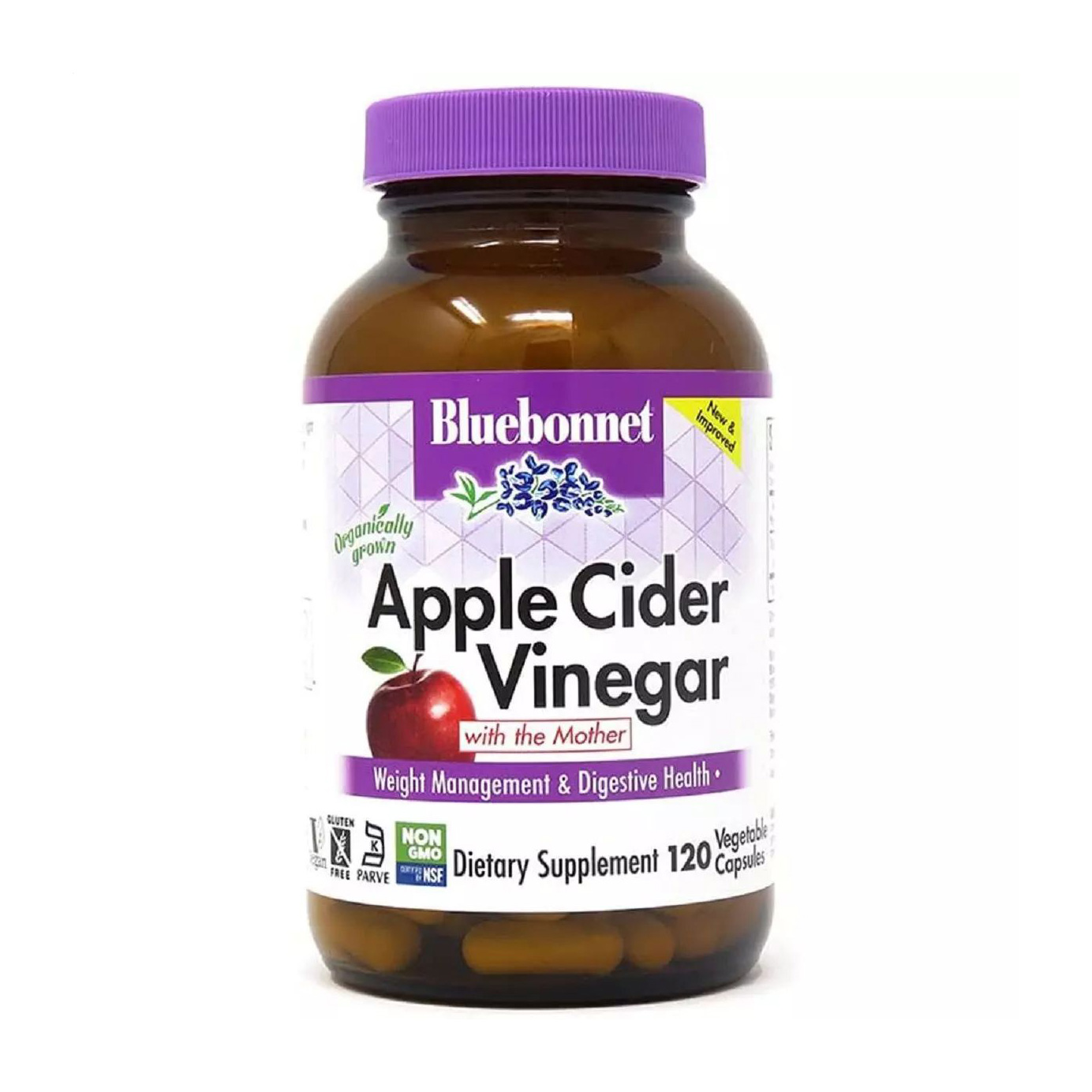 Яблучний оцет Bluebonnet Nutrition Apple Cider Vinegar, 120 капсул